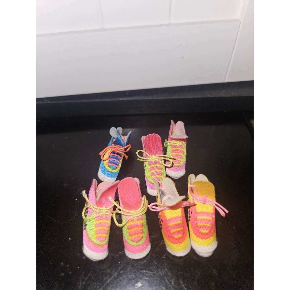 Vintage 90s Barbie Doll Shoes - 3 Pairs, 1 Single of Reebok Shoes For Barbie